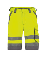 Lucca 250059 hogezichtbaarheidsshort - Fluogeel/Cementgrijs