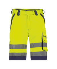 Lucca 250059 hogezichtbaarheidsshort - Fluogeel/Marineblauw