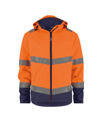 Malaga 300329 hogezichtbaarheidssoftshelljas - Fluo-oranje/Marineblauw