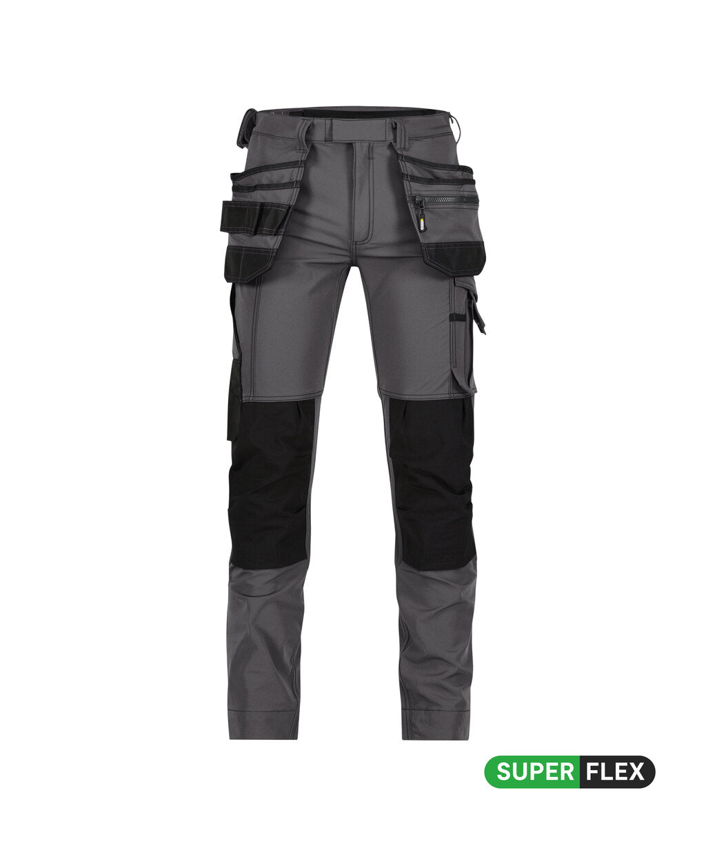 Matrix 201070 stretch holsterzakkenbroek met kniezakken - Antracietgrijs/Zwart