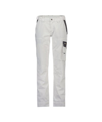 Nashville Women 200681 tweekleurige werkbroek voor dames - wit-cementgrijs