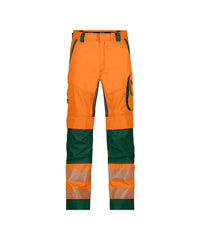 Odessa 200984 zomer hogezichtbaarheidsbroek met kniezakken - Fluo-oranje/Flessengroen