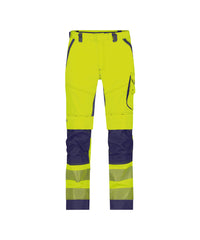 Odessa 200984 zomer hogezichtbaarheidsbroek met kniezakken - Fluogeel/Marineblauw