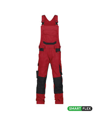 Tronix 400163 bretelbroek met stretch en kniezakken - Rood/Zwart