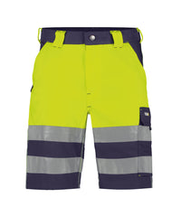 Venna 250030 hogezichtbaarheidsshort - Marineblauw/Fluogeel