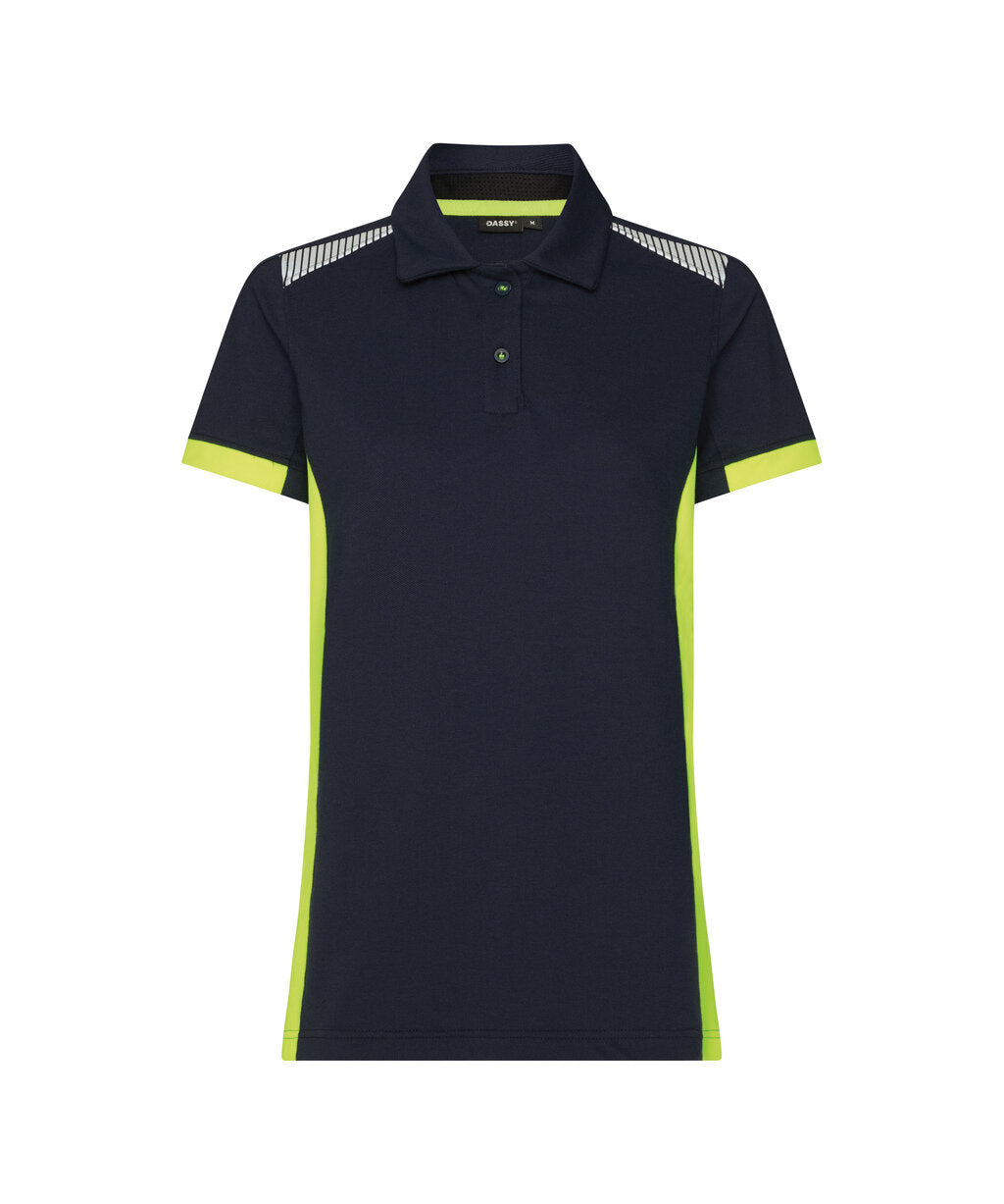 Veracruz Women 710071 polo voor dames - Nachtblauw/Fluogeel