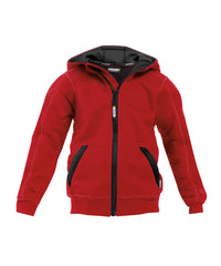Watson Kids 300391 sweater met lange rits en kap - Rood/Zwart