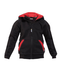 Watson Kids 300391 sweater met lange rits en kap - Zwart/Rood