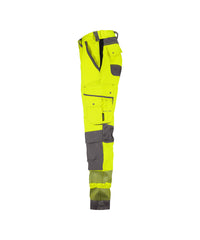 Aruba Women 201081 stretch hogezichtbaarheidsbroek met kniezakken voor dames - Fluogeel/Cementgrijs