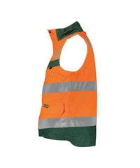 Bilbao 350100 hogezichtbaarheidsbodywarmer - Fluo-oranje/Flessengroen