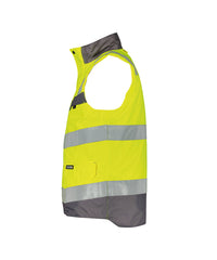 Bilbao 350100 hogezichtbaarheidsbodywarmer - Fluogeel/Cementgrijs