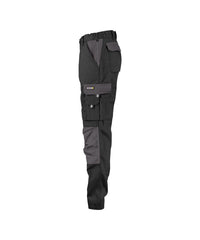 Boston Women 200669 tweekleurige werkbroek met kniezakken voor dames - zwart-cementgrijs