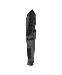 Cannes 100286 tweekleurige overall met kniezakken - Cementgrijs/Zwart