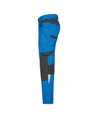Dynax Next 201159 werkbroek met stretch en kniezakken - Azuurblauw/Antracietgrijs