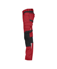 Dynax Women 201001 werkbroek met stretch en kniezakken voor dames - rood-0683-zwart