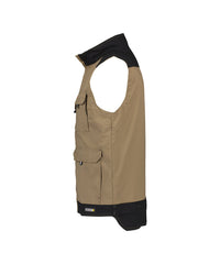 Faro 350077 tweekleurige mouwloze werkvest - Beige/Zwart