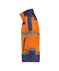 Limasol 500132 hogezichtbaarheidswinterparka - Fluo-oranje/Marineblauw