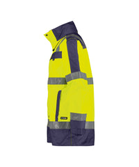 Limasol 500132 hogezichtbaarheidswinterparka - Fluogeel/Marineblauw
