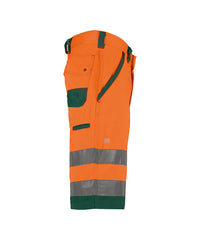 Lucca 250059 hogezichtbaarheidsshort - Fluo-oranje/Flessengroen