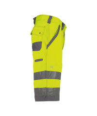 Lucca 250059 hogezichtbaarheidsshort - Fluogeel/Cementgrijs