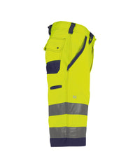 Lucca 250059 hogezichtbaarheidsshort - Fluogeel/Marineblauw