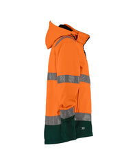 Malaga 300329 hogezichtbaarheidssoftshelljas - Fluo-oranje/Flessengroen