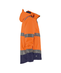 Malaga 300329 hogezichtbaarheidssoftshelljas - Fluo-oranje/Marineblauw