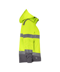Malaga Women 300466 hogezichtbaarheidssoftshelljas voor dames - Fluogeel/Cementgrijs