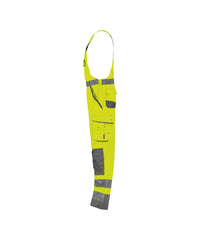 Malmedy 400156 hogezichtbaarheidsbretelbroek met kniezakken - Fluogeel/Cementgrijs