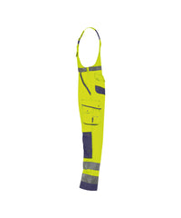 Malmedy 400156 hogezichtbaarheidsbretelbroek met kniezakken - Fluogeel/Marineblauw