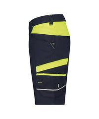 Manilla Women 250110 werkshort met stretch voor dames - Nachtblauw/Fluogeel