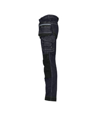 Melbourne 200953 stretch holsterzakkenjeans met kniezakken - Jeansblauw/Zwart