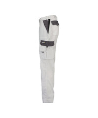 Nashville Women 200681 tweekleurige werkbroek voor dames - wit-cementgrijs