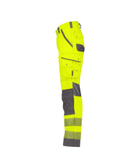 Odessa 200984 zomer hogezichtbaarheidsbroek met kniezakken - Fluogeel/Cementgrijs
