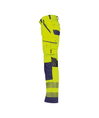 Odessa 200984 zomer hogezichtbaarheidsbroek met kniezakken - Fluogeel/Marineblauw