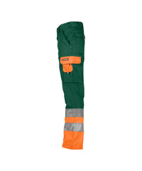 Omaha 200620 hogezichtbaarheidsbroek (PESCO64) - Flessengroen/Fluo-oranje