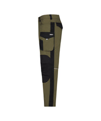 Ponti Flex women 201226 werbroek met stretch en kniezakken voor dames - Kakigroen/Zwart