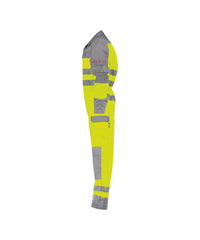 Spencer 100380 multinorm hogezichtbaarheidsoverall met kniezakken - Fluogeel/Grafietgrijs