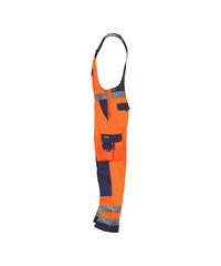Toulouse 400127 hogezichtbaarheidsbretelbroek met kniezakken - Fluo-oranje/Marineblauw