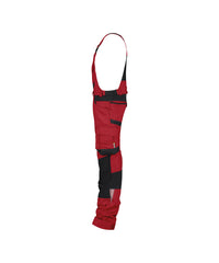 Tronix 400163 bretelbroek met stretch en kniezakken - Rood/Zwart