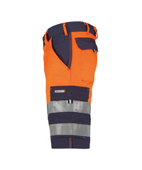 Venna 250030 hogezichtbaarheidsshort - Marineblauw/Fluo-oranje