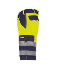 Venna 250030 hogezichtbaarheidsshort - Marineblauw/Fluogeel